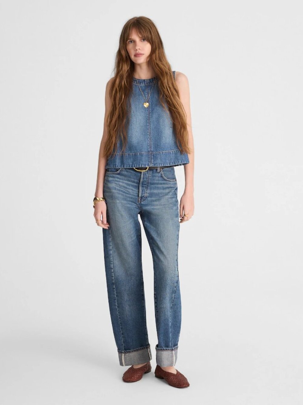 Madewell The Pieced Barrel-Leg Full-Length Jean in Mosby Wash